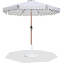  Meridian Amalfi White Water Resistant Fabric And Aluminum Patio Umbrella with Base Set IMAGE 1
