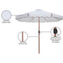  Meridian Amalfi White Water Resistant Fabric And Aluminum Patio Umbrella IMAGE 11