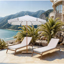  Meridian Amalfi White Water Resistant Fabric And Aluminum Patio Umbrella IMAGE 2