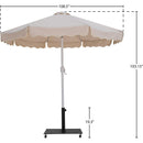  Meridian Amalfi Beige Water Resistant Fabric And Aluminum Patio Umbrella with Base Set IMAGE 18