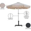  Meridian Amalfi Beige Water Resistant Fabric And Aluminum Patio Umbrella with Base Set IMAGE 19
