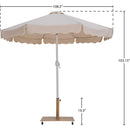  Meridian Amalfi Beige Water Resistant Fabric And Aluminum Patio Umbrella with Base Set IMAGE 18