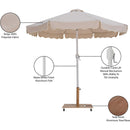  Meridian Amalfi Beige Water Resistant Fabric And Aluminum Patio Umbrella with Base Set IMAGE 19