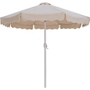  Meridian Amalfi Beige Water Resistant Fabric And Aluminum Patio Umbrella with Base Set IMAGE 3