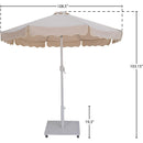  Meridian Amalfi Beige Water Resistant Fabric And Aluminum Patio Umbrella with Base Set IMAGE 18
