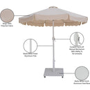 Meridian Amalfi Beige Fabric With Cream Piping / Matte White Aluminum Patio Umbrella with Base Sets IMAGE 19