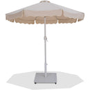  Meridian Amalfi Beige Water Resistant Fabric And Aluminum Patio Umbrella with Base Set IMAGE 1