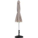 Meridian Amalfi Beige Water Resistant Fabric And Aluminum Patio Umbrella with Base Set IMAGE 11