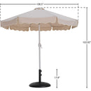  Meridian Amalfi Beige Water Resistant Fabric And Aluminum Patio Umbrella with Base Set IMAGE 16