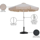  Meridian Amalfi Beige Water Resistant Fabric And Aluminum Patio Umbrella with Base Set IMAGE 17