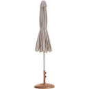  Meridian Amalfi Beige Water Resistant Fabric And Aluminum Patio Umbrella with Base Set IMAGE 11