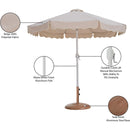  Meridian Amalfi Beige Water Resistant Fabric And Aluminum Patio Umbrella with Base Set IMAGE 17