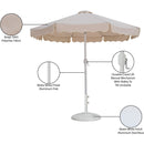  Meridian Amalfi Beige Water Resistant Fabric And Aluminum Patio Umbrella with Base Set IMAGE 17