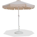  Meridian Amalfi Beige Water Resistant Fabric And Aluminum Patio Umbrella with Base Set IMAGE 1