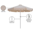  Meridian Amalfi Beige Water Resistant Fabric And Aluminum Patio Umbrella IMAGE 11