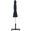  Meridian Amalfi Black Water Resistant Fabric And Aluminum Patio Umbrella with Base Set IMAGE 13