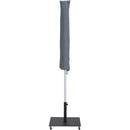  Meridian Amalfi Black Water Resistant Fabric And Aluminum Patio Umbrella with Base Set IMAGE 14