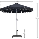  Meridian Amalfi Black Water Resistant Fabric And Aluminum Patio Umbrella with Base Set IMAGE 18