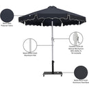  Meridian Amalfi Black Water Resistant Fabric And Aluminum Patio Umbrella with Base Set IMAGE 19