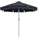  Meridian Amalfi Black Water Resistant Fabric And Aluminum Patio Umbrella with Base Set IMAGE 3