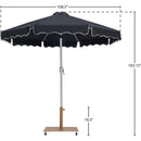  Meridian Amalfi Black Water Resistant Fabric And Aluminum Patio Umbrella with Base Set IMAGE 18