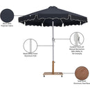  Meridian Amalfi Black Water Resistant Fabric And Aluminum Patio Umbrella with Base Set IMAGE 19