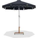  Meridian Amalfi Black Water Resistant Fabric And Aluminum Patio Umbrella with Base Set IMAGE 1