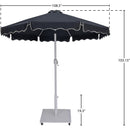  Meridian Amalfi Black Water Resistant Fabric And Aluminum Patio Umbrella with Base Set IMAGE 18
