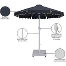  Meridian Amalfi Black Water Resistant Fabric And Aluminum Patio Umbrella with Base Set IMAGE 19