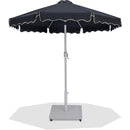  Meridian Amalfi Black Water Resistant Fabric And Aluminum Patio Umbrella with Base Set IMAGE 1