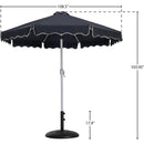  Meridian Amalfi Black Water Resistant Fabric And Aluminum Patio Umbrella with Base Set IMAGE 16
