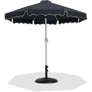  Meridian Amalfi Black Water Resistant Fabric And Aluminum Patio Umbrella with Base Set IMAGE 1