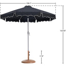  Meridian Amalfi Black Water Resistant Fabric And Aluminum Patio Umbrella with Base Set IMAGE 16