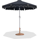  Meridian Amalfi Black Water Resistant Fabric And Aluminum Patio Umbrella with Base Set IMAGE 1