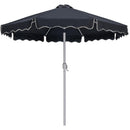  Meridian Amalfi Black Water Resistant Fabric And Aluminum Patio Umbrella with Base Set IMAGE 3