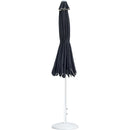  Meridian Amalfi Black Water Resistant Fabric And Aluminum Patio Umbrella with Base Set IMAGE 11