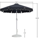  Meridian Amalfi Black Water Resistant Fabric And Aluminum Patio Umbrella with Base Set IMAGE 16
