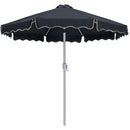  Meridian Amalfi Black Water Resistant Fabric And Aluminum Patio Umbrella with Base Set IMAGE 3