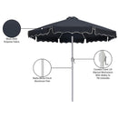  Meridian Amalfi Black Water Resistant Fabric And Aluminum Patio Umbrella IMAGE 11