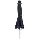  Meridian Amalfi Black Water Resistant Fabric And Aluminum Patio Umbrella IMAGE 3