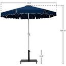  Meridian Amalfi Navy Water Resistant Fabric And Aluminum Patio Umbrella with Base Set IMAGE 18