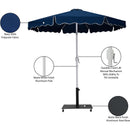  Meridian Amalfi Navy Water Resistant Fabric And Aluminum Patio Umbrella with Base Set IMAGE 19