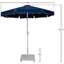  Meridian Amalfi Navy Water Resistant Fabric And Aluminum Patio Umbrella with Base Set IMAGE 18