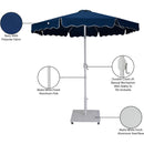  Meridian Amalfi Navy Water Resistant Fabric And Aluminum Patio Umbrella with Base Set IMAGE 19
