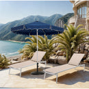 Meridian Amalfi Navy Water Resistant Fabric And Aluminum Patio Umbrella with Base Set IMAGE 2