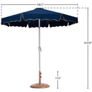  Meridian Amalfi Navy Water Resistant Fabric And Aluminum Patio Umbrella with Base Set IMAGE 16