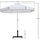  Meridian Amalfi White Water Resistant Fabric And Aluminum Patio Umbrella with Base Set IMAGE 18