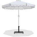  Meridian Amalfi White Water Resistant Fabric And Aluminum Patio Umbrella with Base Set IMAGE 1