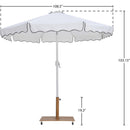  Meridian Amalfi White Water Resistant Fabric And Aluminum Patio Umbrella with Base Set IMAGE 18