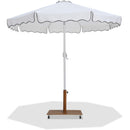  Meridian Amalfi White Water Resistant Fabric And Aluminum Patio Umbrella with Base Set IMAGE 1